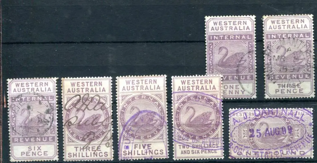 1896 1d, 3d, 6d, 3/-, 5/-, 2/6d & £1 Internal ... Image 1++
