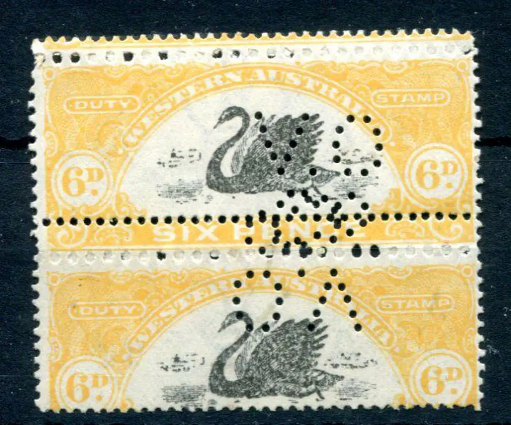 1920/30 6d black & yellow Stamp Duty WCrA wmk, ... Image 1++