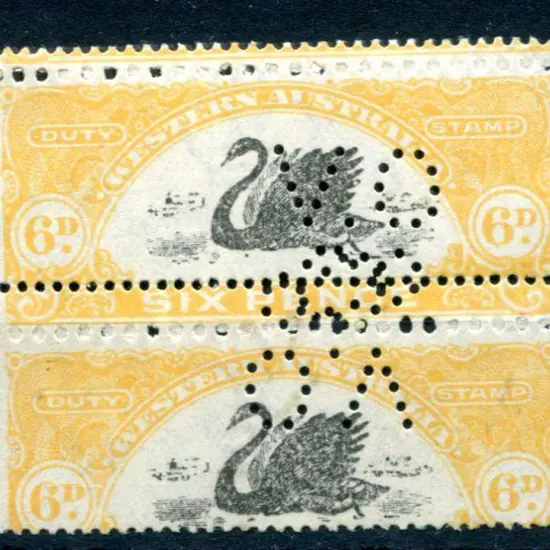 1920/30 6d black & yellow Stamp Duty WCrA wmk, ...