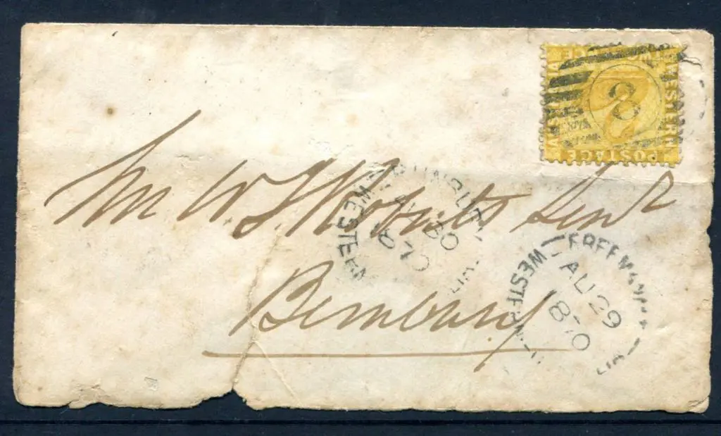 1870 (29th Aug) proving cover confirming the use ... Image 1++