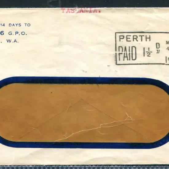 1928 (3rd May) Perth Paid 1½d boxed RRS in black ...