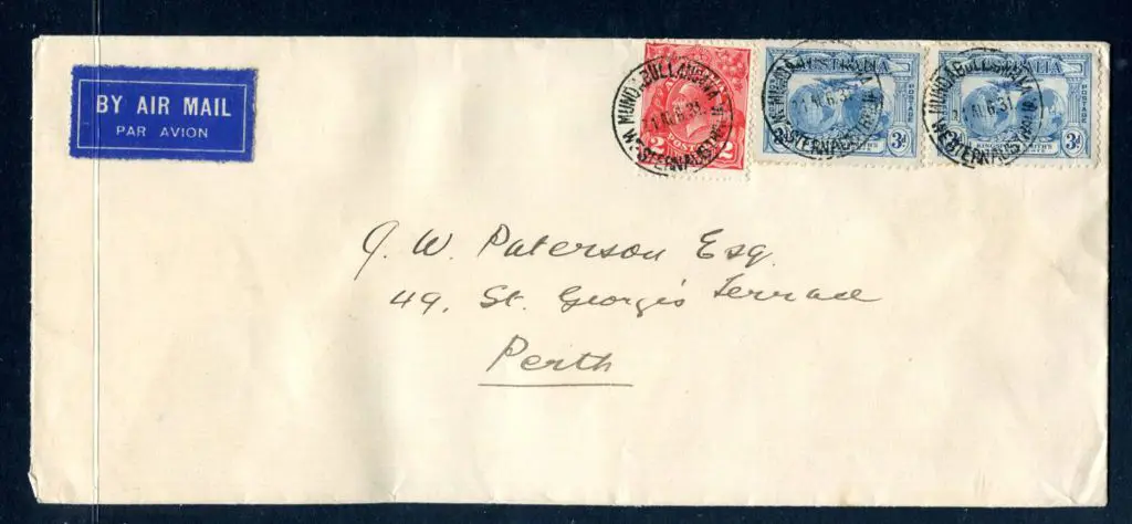 1931 (21st Aug) Airmail cover from Mundabullangana ... Image 1++