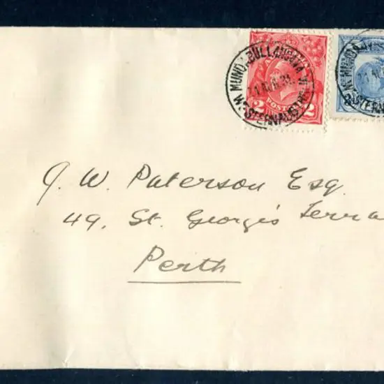 1931 (21st Aug) Airmail cover from Mundabullangana ...
