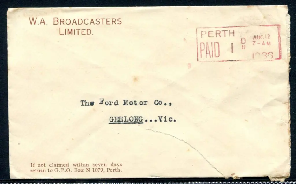 1936 (12th Aug) "WA Broadcasters Limited" ... Image 1++