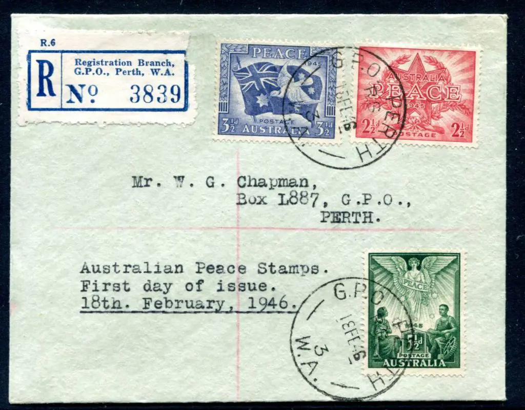 1946 (18th Feb) Perth C30 RS-3-C cds used to tie ... Image 1++