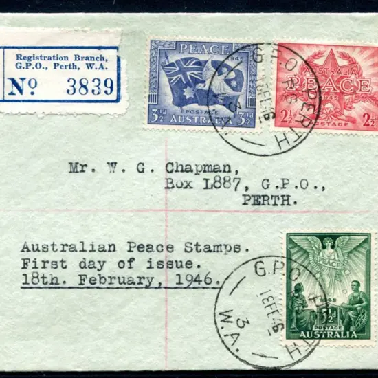 1946 (18th Feb) Perth C30 RS-3-C cds used to tie ...