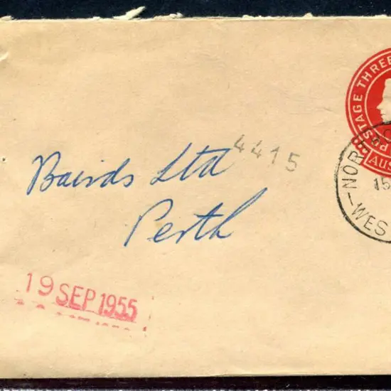 1955 (15th Sep) 3½ QEII embossed env from ...