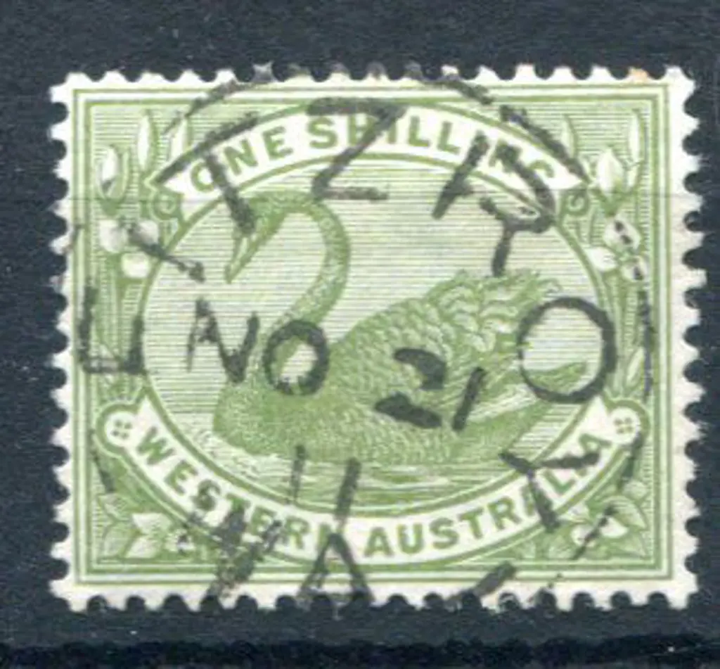 Fitzroy 3b 90% clear strike on 1/- green swan, W ... Image 1++