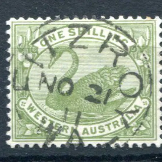 Fitzroy 3b 90% clear strike on 1/- green swan, W ...