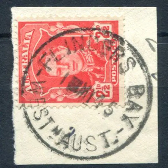 Flinders Bay D29 Complete strike tying 2½d red KGV ...