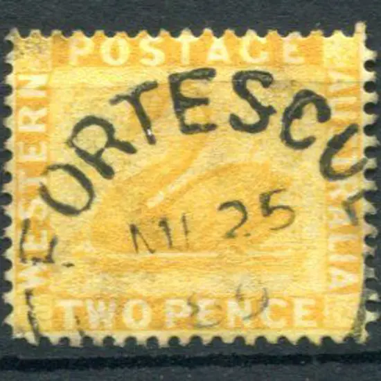 Fortescue 2a on 2d yellow-ochre swan dated MR 25 ...