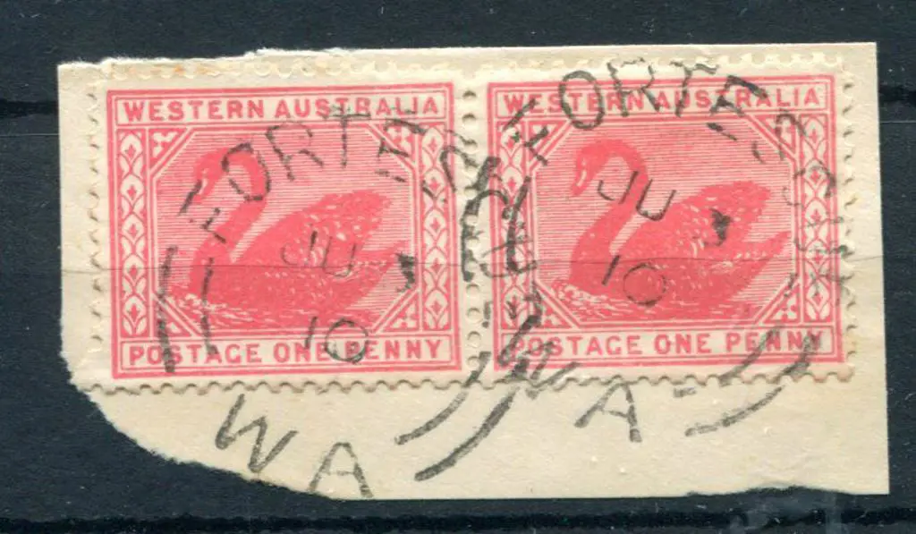 Fortescue 2a Two complete strikes on 1d rose-red ... Image 1++