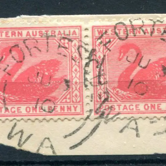 Fortescue 2a Two complete strikes on 1d rose-red ...