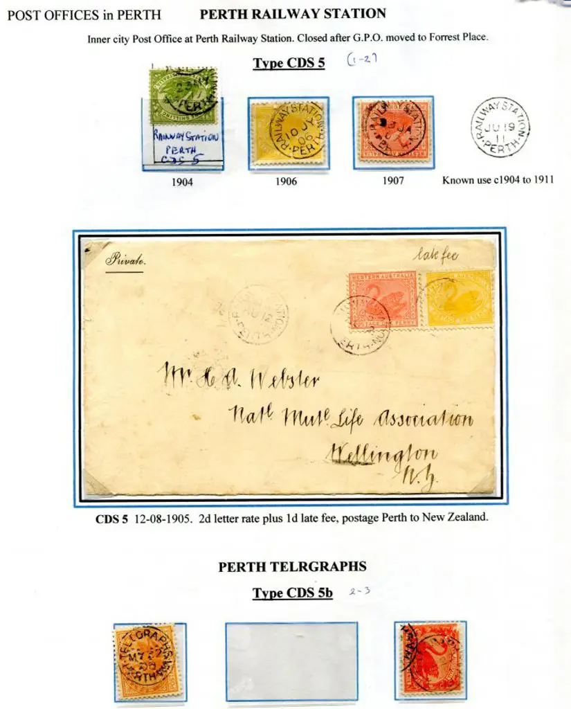 Perth Railway Station cds 5 & Telegraphs Perth cds ... Image 1++