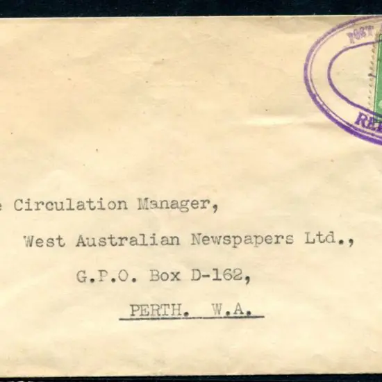 Reedy Post & Telegraph Office ORS2 dated 7 SEP ...