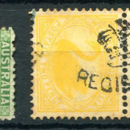 REGISTERED / Crown on 1/- bright green (SG 66) & ...