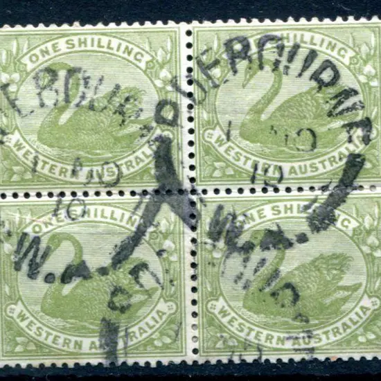 Roebourne 2a Three strikes on 1/- green, W Crown A ...