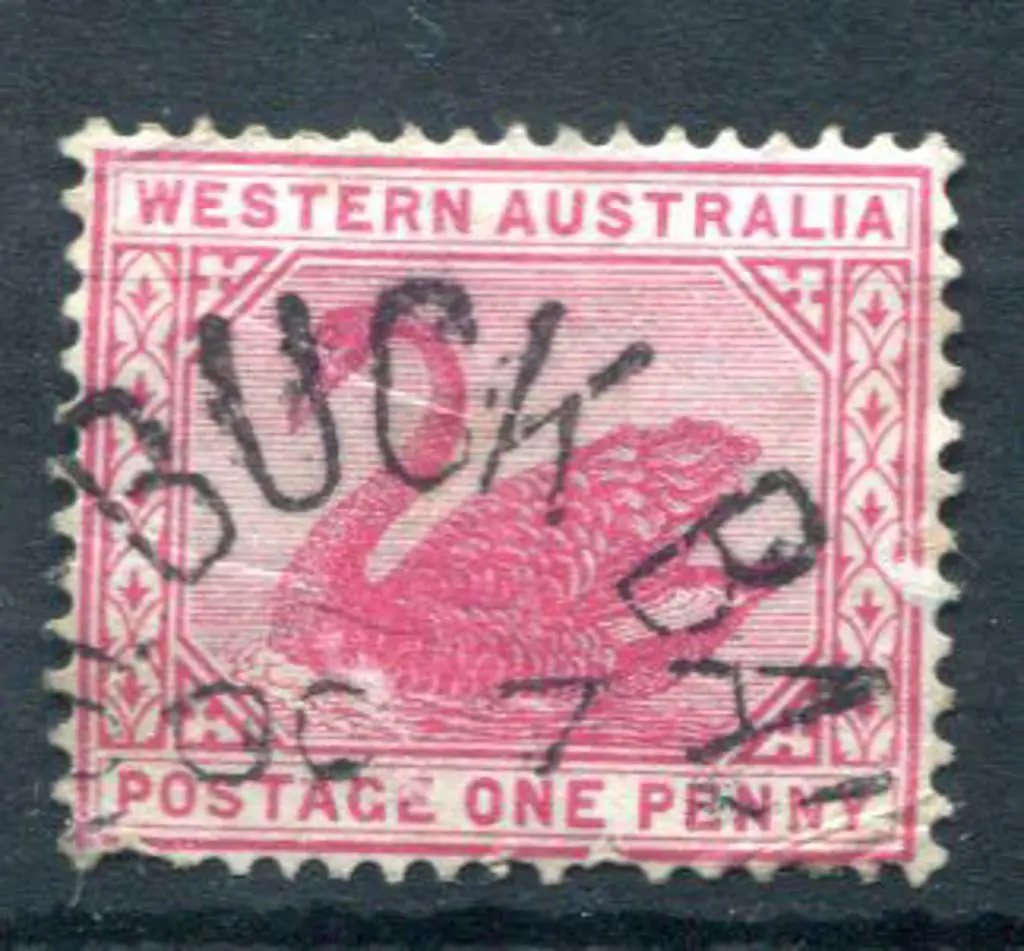 Roebuck Bay 2b 60% strike on 1d carmine swan dated ... Image 1++