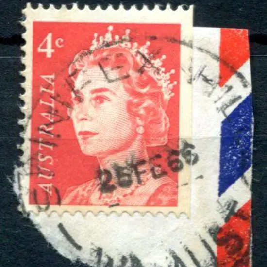 Spinifex Hill F31 on 4c red QEII on piece for 25 ...