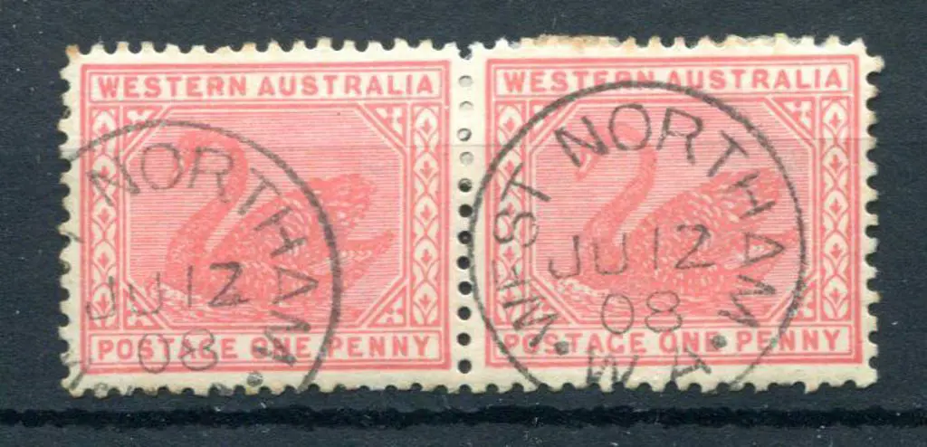 West Northam 3b Two fine strikes on 1d rose-red ... Image 1++