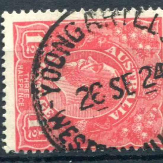 Yoongarillup A30 This 70% strike on 1½d red KGV is ...
