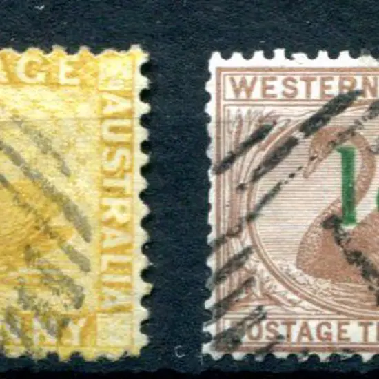 Number 1 (Perth) on ½d surcharge in red on 1d ...