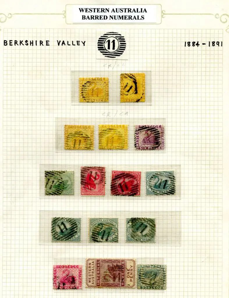 Number 11 (Berkshire Valley) on 15 stamps with ... Image 1++