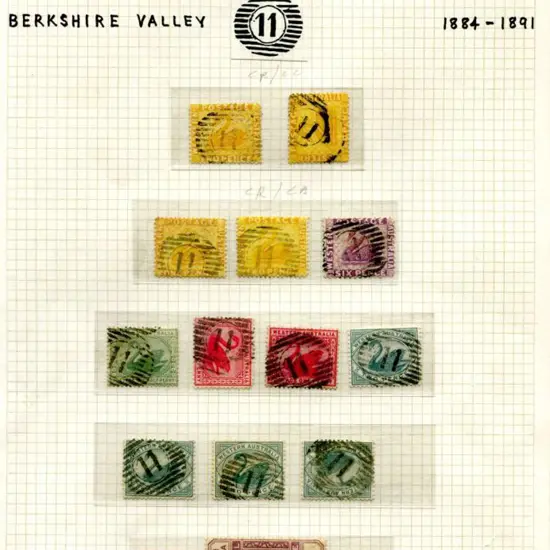 Number 11 (Berkshire Valley) on 15 stamps with ...