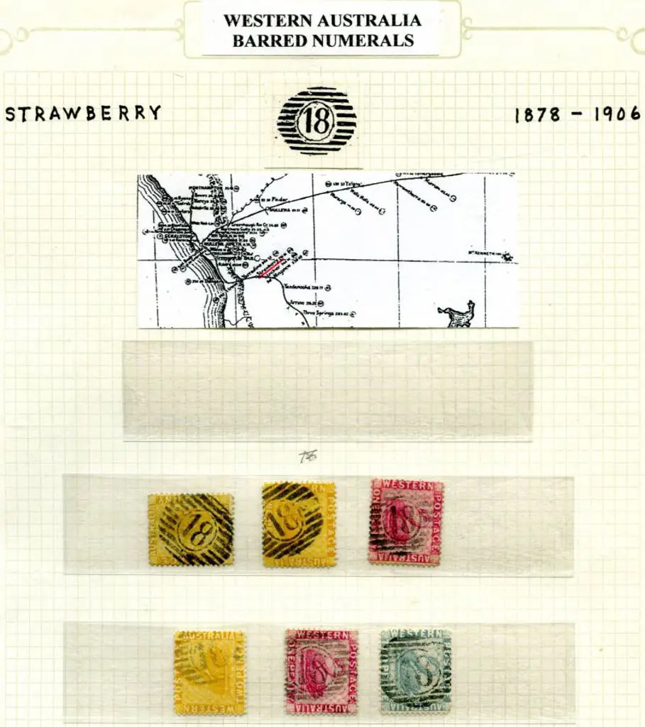 Number 18 (Strawberry) on 3 stamps for 1d ... Image 1++