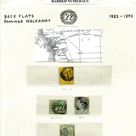 Number 22 Bold strikes on 1876 swans, CR/CA wmk ...