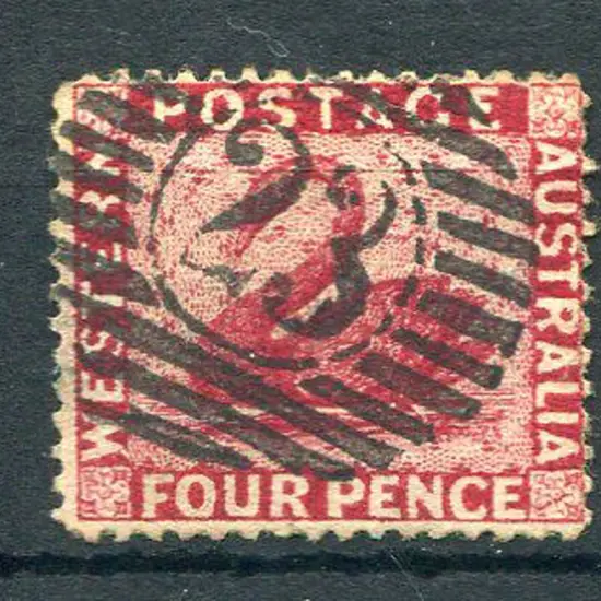 Number 23 (Williams) on 1881 4d carmine CR/CC wmk, ...