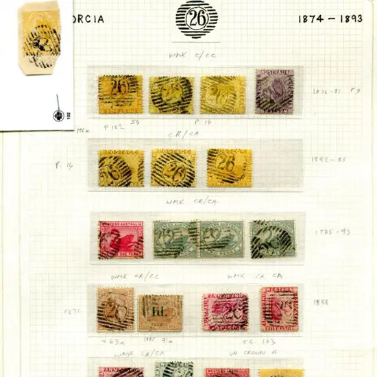 Number 26 (New Norcia) Selection on 20 stamps incl ...