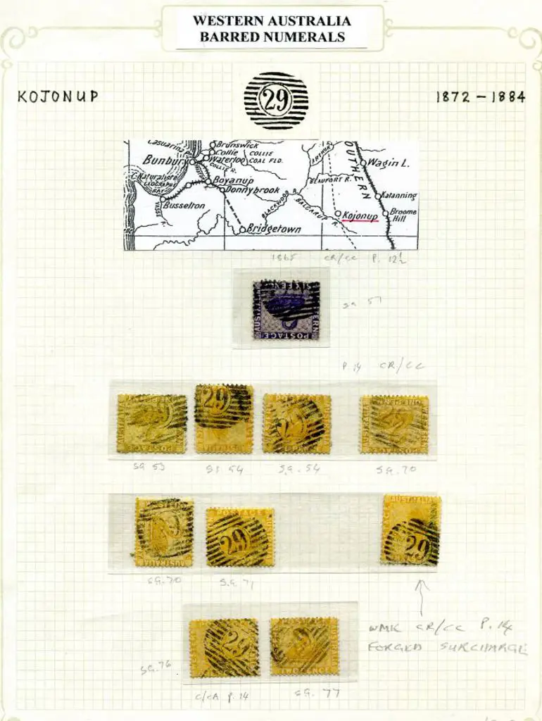 Number 29 (Kojonup) on 1d CR/CC wmk, perf. 12½ (SG ... Image 1++