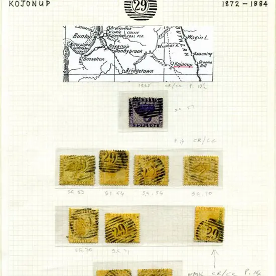 Number 29 (Kojonup) on 1d CR/CC wmk, perf. 12½ (SG ...