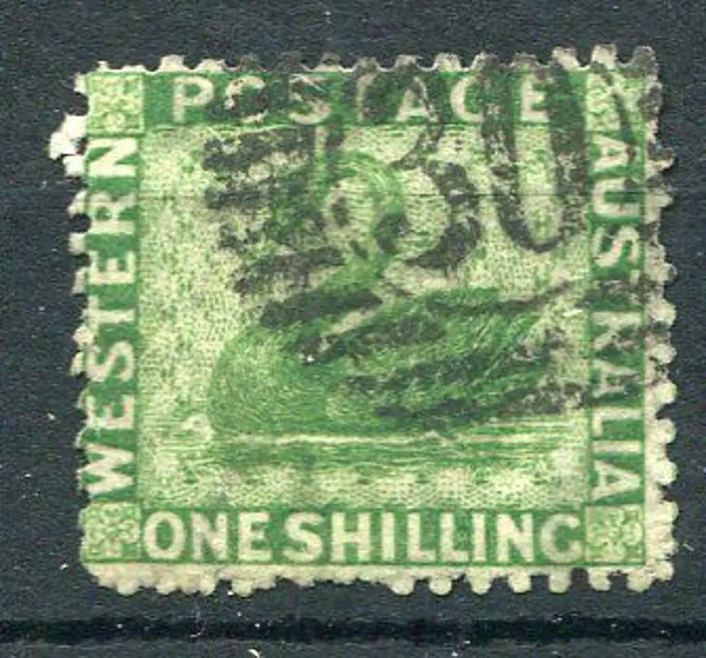 Number 30 (Roebourne) on 1/- bright green CR/CC ... Image 1++