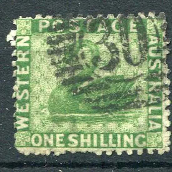 Number 30 (Roebourne) on 1/- bright green CR/CC ...