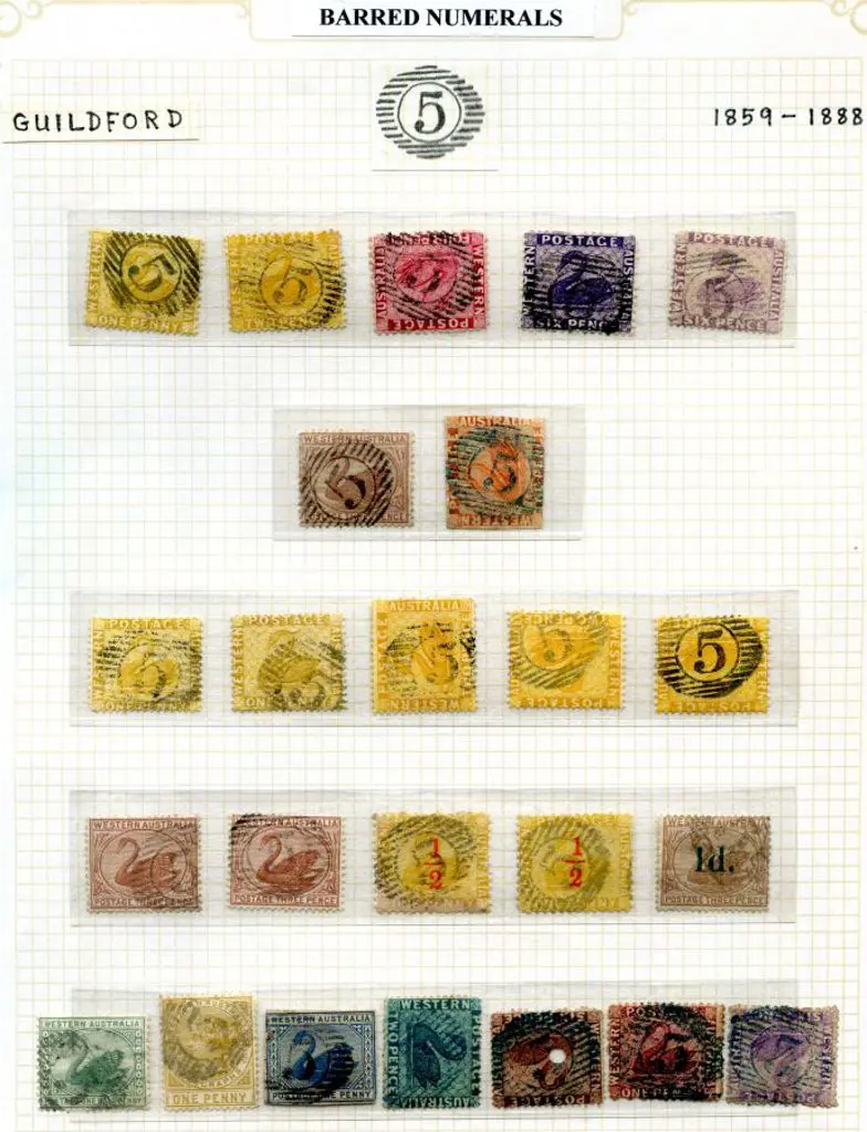 Number 5 Numeral collection from 1860 imperf 2d ... Image 1++