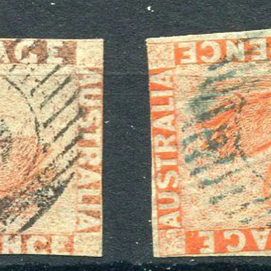 Number 5 on 1860 pale-orange with 4 neat close to ...
