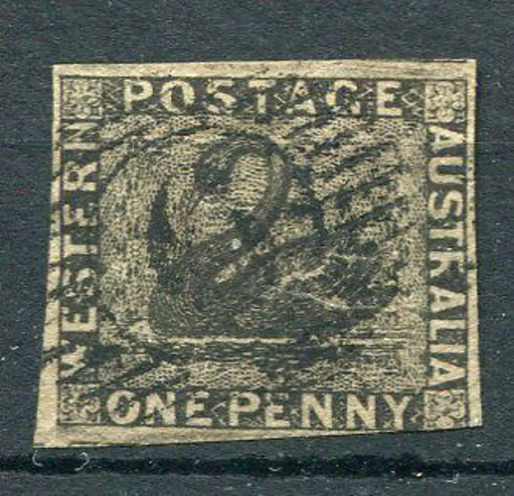 Number 6 (Albany) on 1854 1d black with 4 clear ... Image 1++