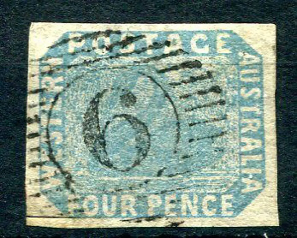 Number 6 on 1854 4d pale blue with 5mm closed ... Image 1++