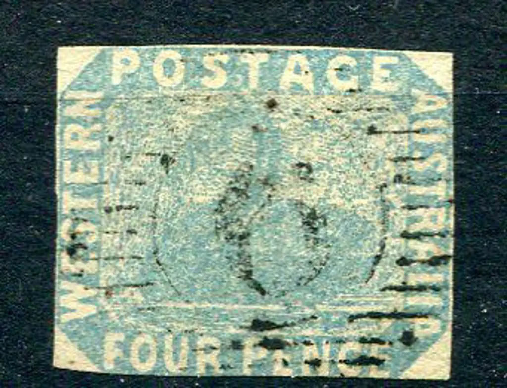 Number 6 on 1854 4d pale blue with very close to ... Image 1++