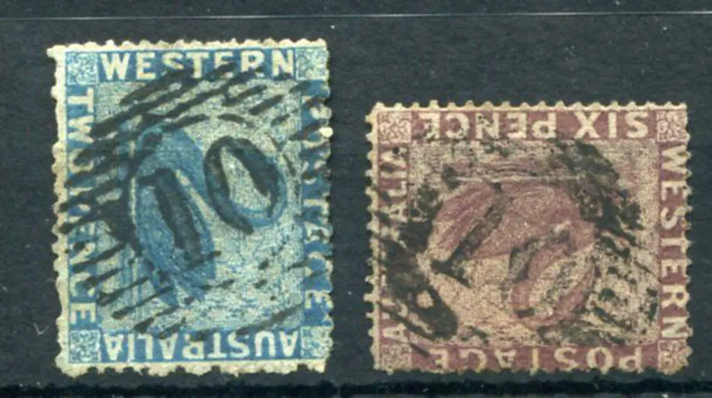 Number 10 1861 2d blue (SG 34) & 6d purple-brown ... Image 1++