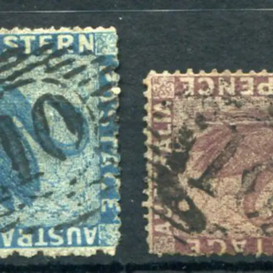 Number 10 1861 2d blue (SG 34) & 6d purple-brown ...
