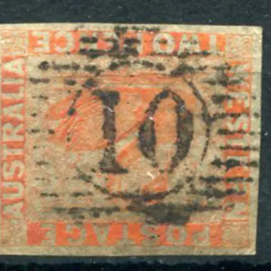 Number 10 on 2d pale-orange. Not often seen on ...