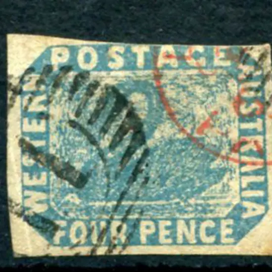 Number 11 (Newcastle) on 1854 4d blue with 3 large ...