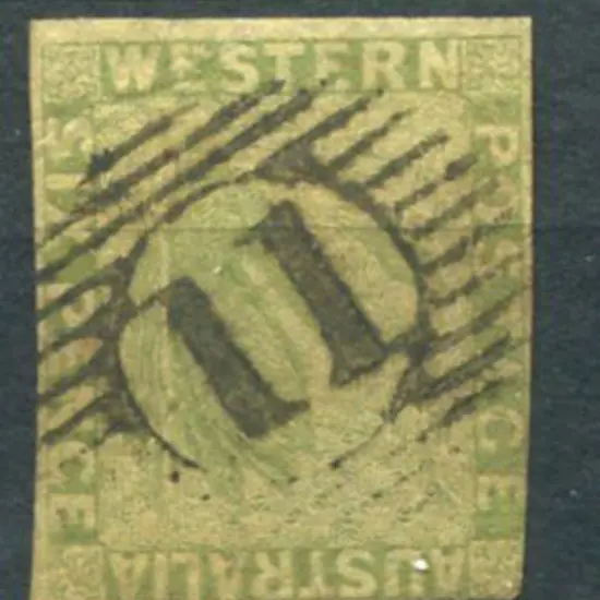Number 11 Bold clear strike on 6d sage-green with ...