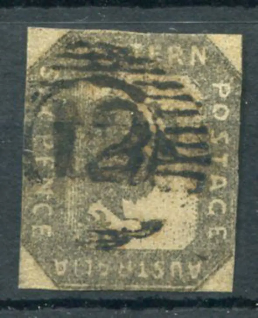 Number 12 on 1857 6d black-bronze with 4 neat ... Image 1++