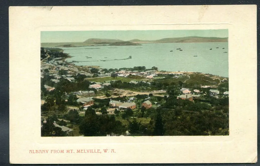 "Albany from Mt Melville, WA" embossed border ... Image 1++