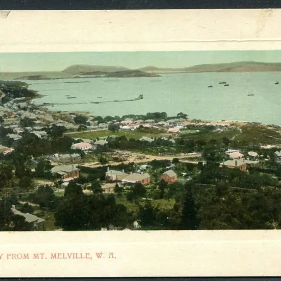 "Albany from Mt Melville, WA" embossed border ...