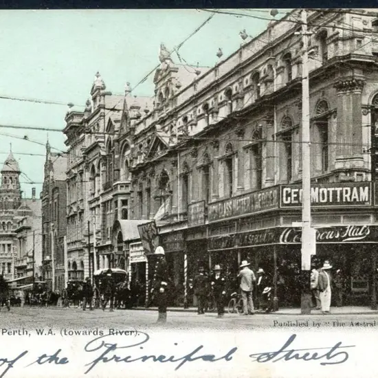 "Barrack Street, Perth, WA (towards River)." ...